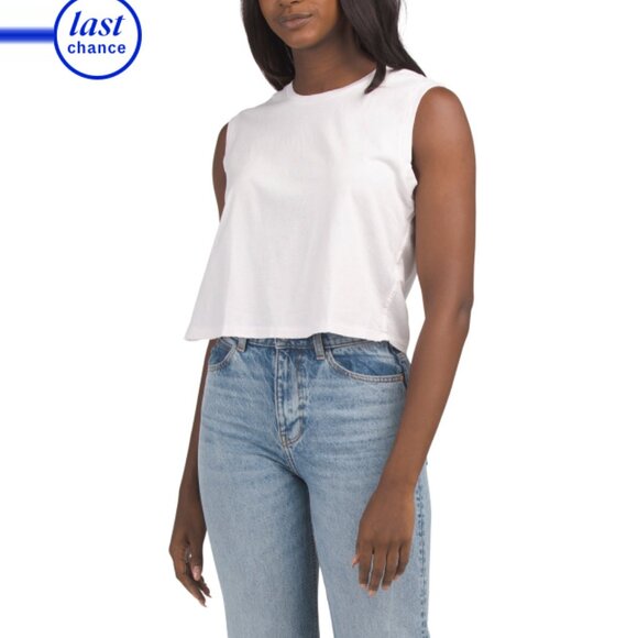 AMO DENIM Blush Made In Usa Sleeveless Babe Tee - Picture 1 of 2